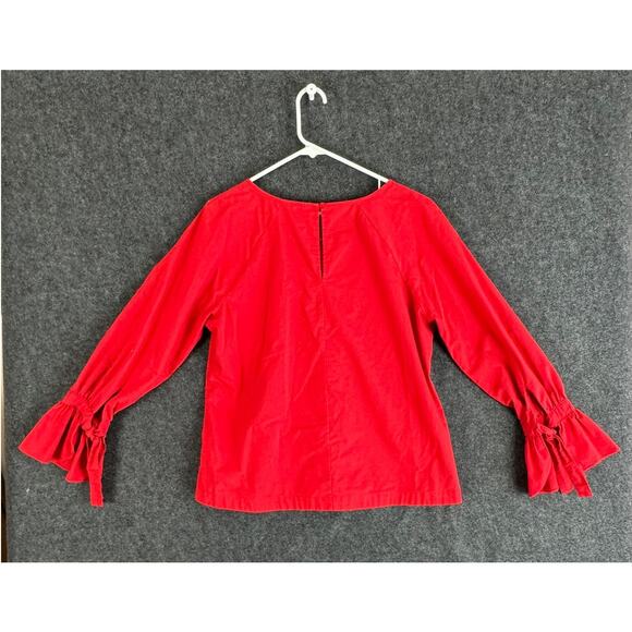 Marled Reunited Clothing Large Red Blouse Cotton Polyester Spandex - Picture 6 of 7